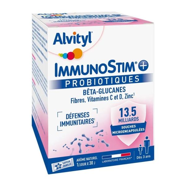 Alvityl ImmunoStim+ Probiotiques Défenses Immunitaires - 30 Sachets