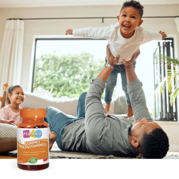 PEDIAKID Gommes Multivitaminées Complexe vitalité aux 14 vitamines - 60 Gommes