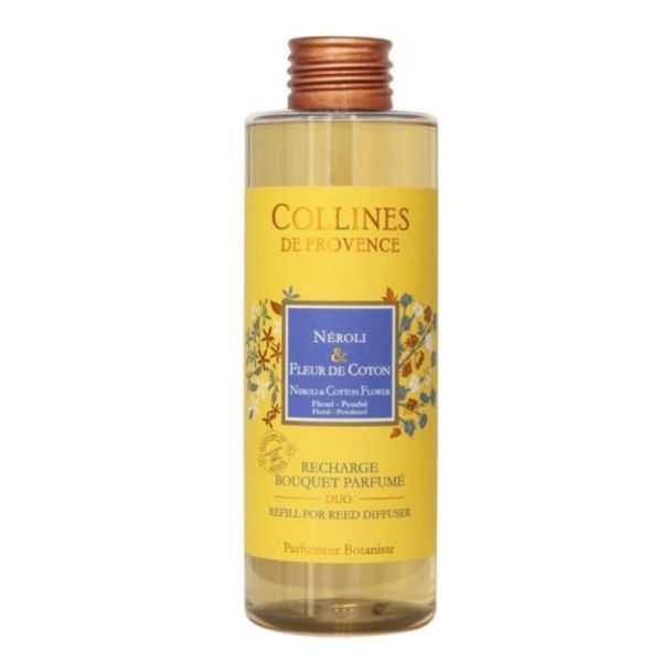 Collines de Provence Recharge Bouquet Parfumé Néroli Fleur de Coton – parfum d’intérieur doux et apaisant