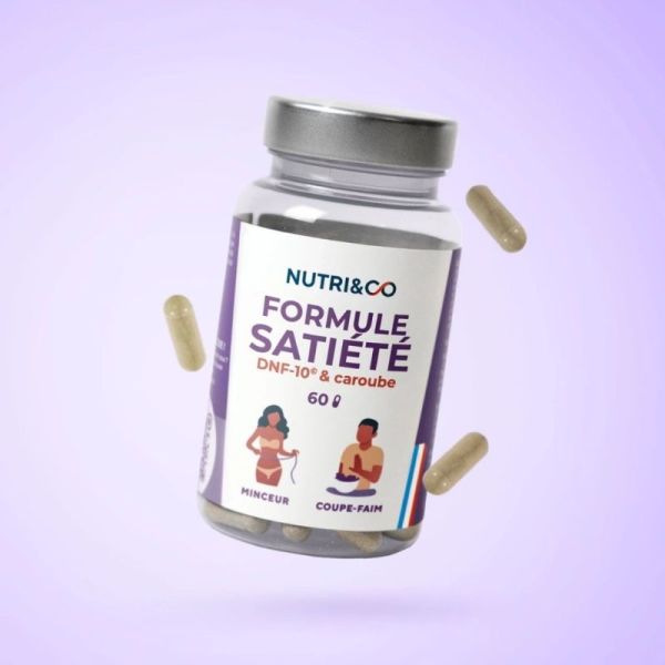 Nutri&Co Formule Satiété DNF-10 & Caroube 60 gélules - Aide à la perte de poids et contrôle de l'appétit