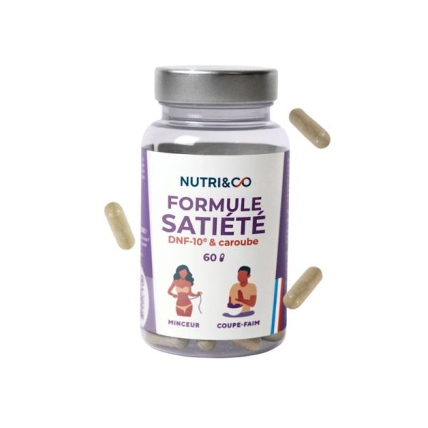 Nutri&Co Formule Satiété DNF-10 & Caroube 60 gélules - Aide à la perte de poids et contrôle de l'appétit