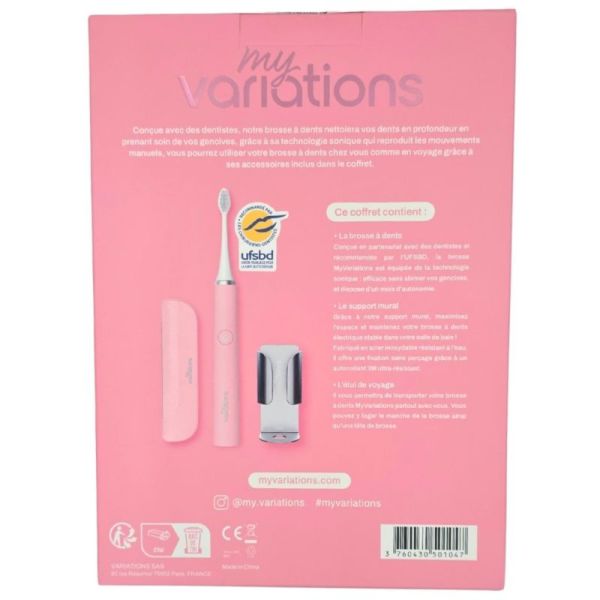 MyVariations Coffret Brosse à Dents Électrique Rose - Hygiène bucco-dentaire sonique