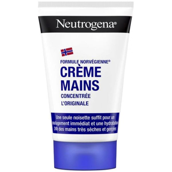 Neutrogena Crème Mains Hydratante Concentrée - 50 ml - Répare, protège et apaise les mains très sèches
