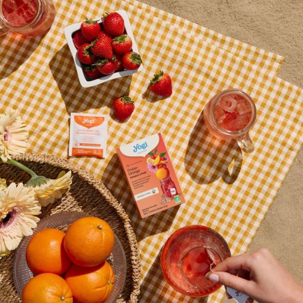 Yogi Tea Infusions À Froid Fraise Orange Bio 15 Sachets – Éclat et vitamine C
