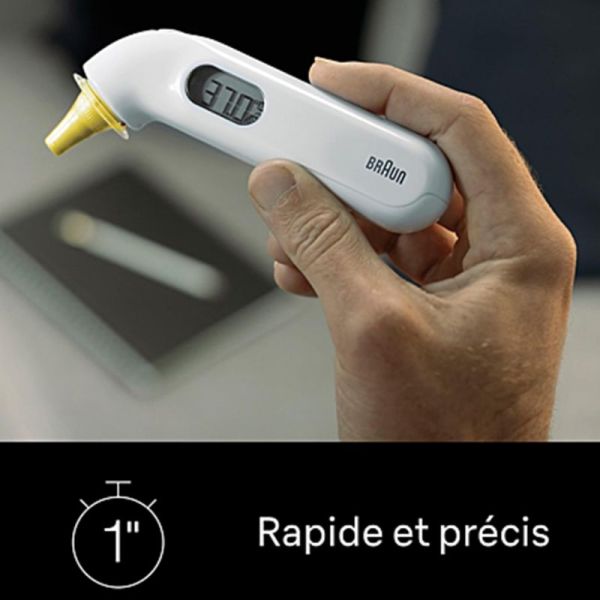 Braun Thermomètre Auriculaire Thermoscan 3 IRT3030 - 1 unité - Thermomètre auriculaire précis, rapide