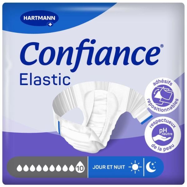 Confiance Elastic Absorption 10 Gouttes Taille S - 22 protections - Change complet adulte hyper absorbant
