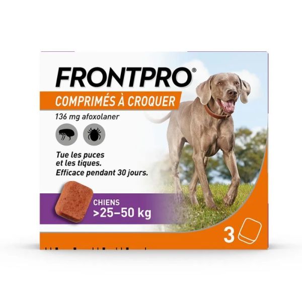 Frontline Frontpro Antiparasitaire Très Grand Chien 25-50 kg - 3 Comprimés