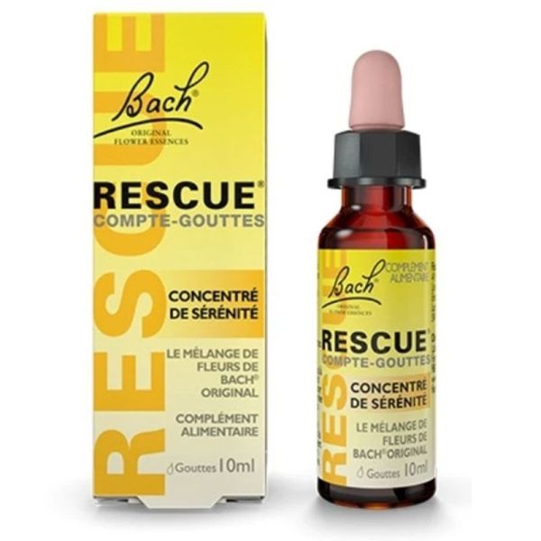Fleurs de Bach Rescue Original Mélange de 5 Fleurs Compte-gouttes 10ml – Sérénité et équilibre