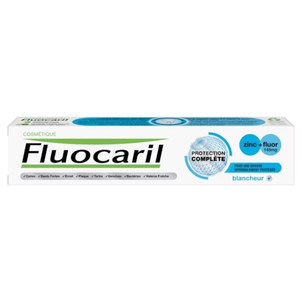 Fluocaril Protection Complète Blancheur 75ml - Protection intégrale de la bouche et restauration de la blancheur naturelle