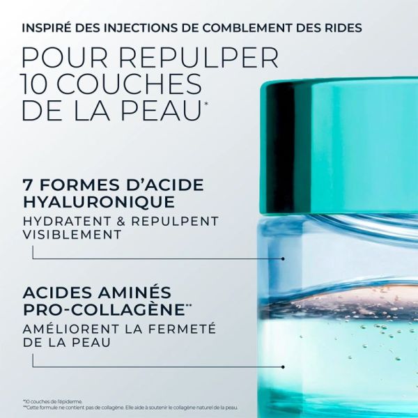 RoC Hydra+ Hyaluronic Crème Jour et Nuit Repulpante Intense 50ml – Hydratation 72h anti-âge