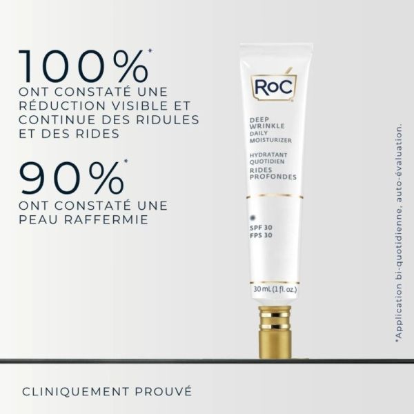 RoC Rétinol Correxion Crème Rides Profondes 30 ml SPF 30 - soin lissant et protecteur