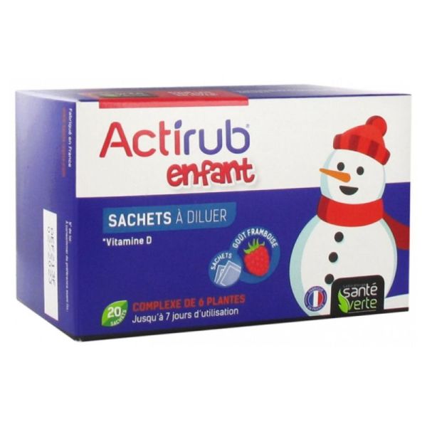 Santé Verte Acti Rub Enfant Immunité Goût Framboise 20 sachets