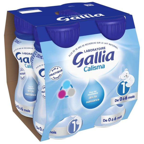 Gallia Calisma 1er Âge 0-6 Mois - 4 bouteilles de 500ml - Lait pratique dès La Naissance