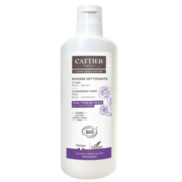 Cattier Nuage Céleste Mousse Nettoyante Visage Bio 150ml – Pureté et douceur