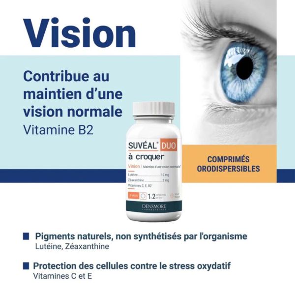 Densmore Suveal Duo à croquer 90 comprimés - Confort visuel et protection rétinienne