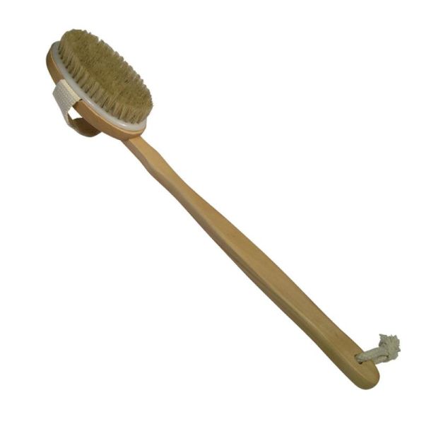 Brosse de bain manche en bois démontable