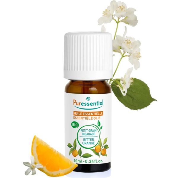Puressentiel Huile Essentielle Petit Grain Bigarade Bio 10 ml – Calme le stress, favorise le sommeil et régule l'anxiété