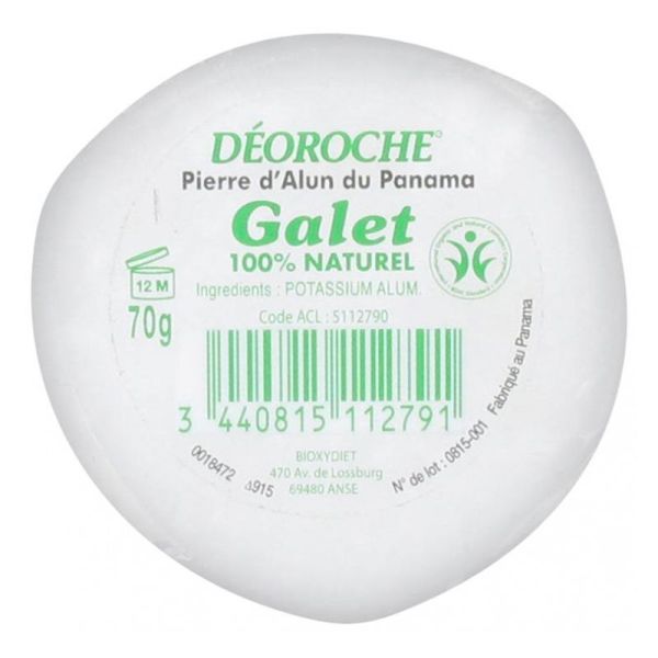 Bioxydiet Déoroche Pierre d'Alun du Panama - 70 g - Déodorant naturel et efficace