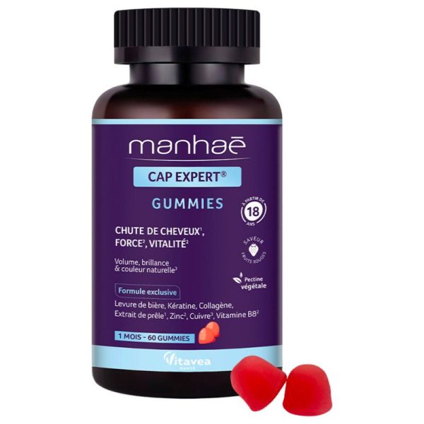 Vitavea Manhaé Cap Expert - 60 Gummies - Force, croissance et beauté des cheveux