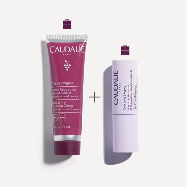 Caudalie Thé des Vignes Duo Gourmand Mains & Lèvres - Nourrit, parfume et hydrate mains et lèvres sèches