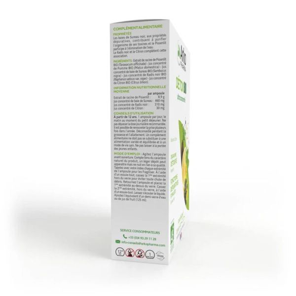 Arkofluides Détox Bio - 20 Ampoules + 10 Ampoules Offertes