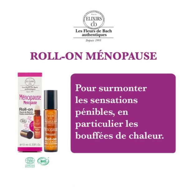 Elixirs & Co Roll-On Bio Ménopause Fleurs de Bach 10ml – Équilibre et fraîcheur