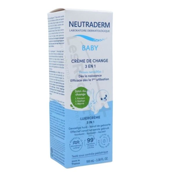 Neutraderm Baby Crème de Change 3 en 1 - 100ml - protège, répare et apaise le siège