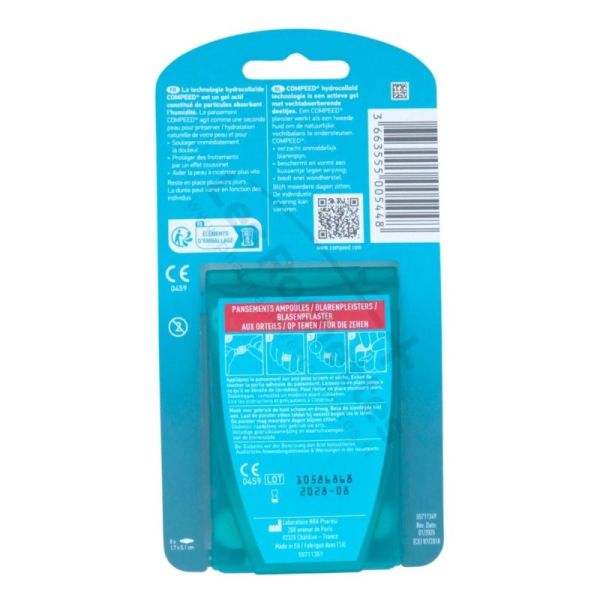 Compeed Pansements ampoules orteils X8 – soulage et protège les ampoules