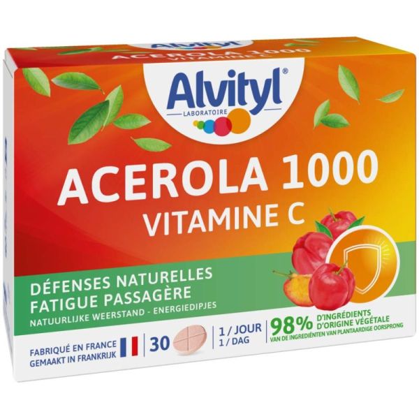Alvityl Acérola 1000 Vitamine C - 30 Comprimés à Croquer - Vitalité et défense naturelle