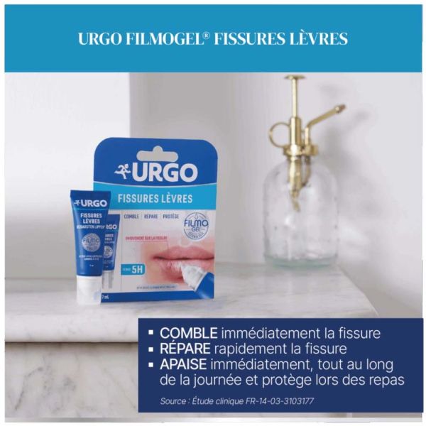 Urgo Filmogel Fissures Lèvres Comble, Répare & Protège - 7ml