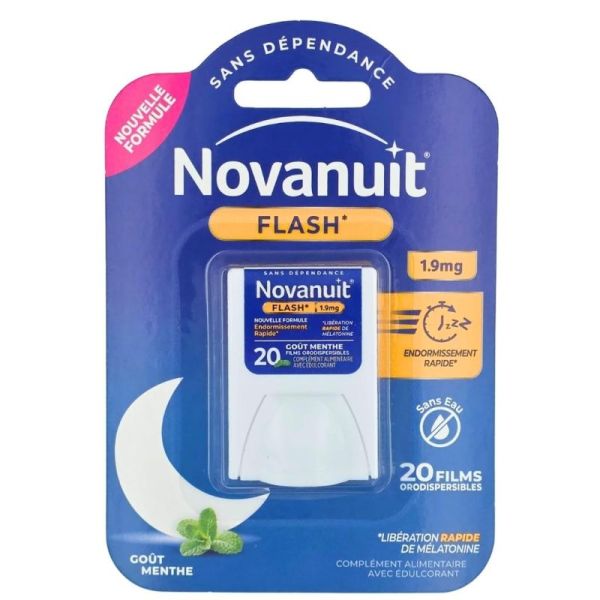Novanuit Flash 20 Films orodispersibles - Endormissement rapide et soutien lors du décalage horaire