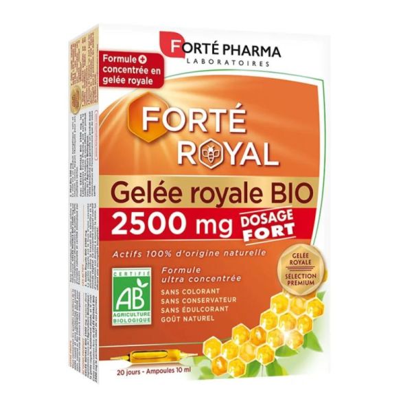 Forté Pharma Forté Royal Gelée Royale Bio 2500mg Dosage Fort - 20 Ampoules de 10ml