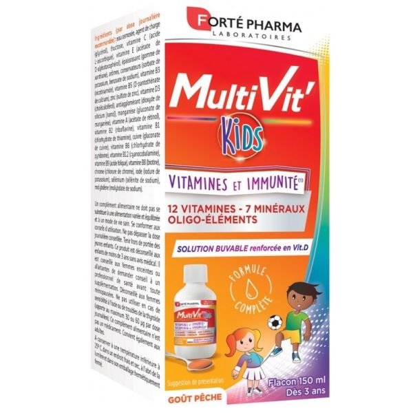 Forté Pharma MultiVit'Kids Vitamines et Immunité Sirop - 150ml