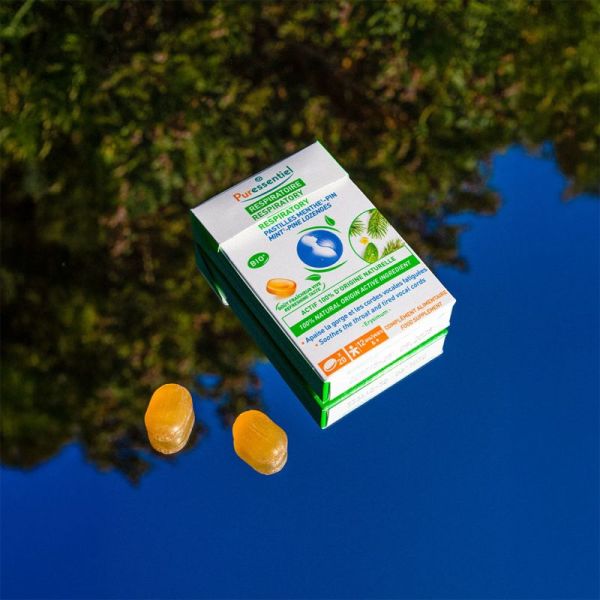 Puressentiel Respiratoire Pastilles Menthe-Pin x20 Pastilles – Adoucit la gorge, calme l'enrouement et libère la respiration