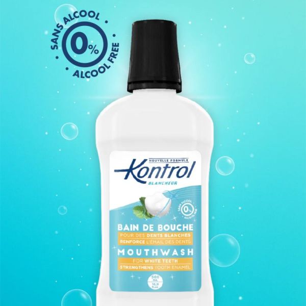 Kontrol Bain De Bouche Blancheur 500ml – Menthe fraîche et protection