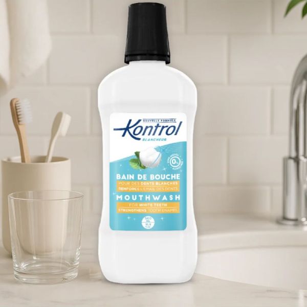 Kontrol Bain De Bouche Blancheur 500ml – Menthe fraîche et protection