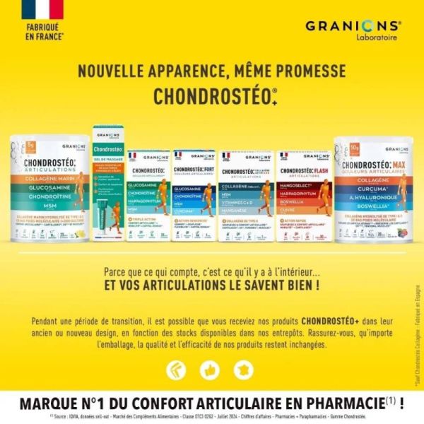 Granions Chondrostéo Max Collagène Poudre 225 g – Confort articulaire au quotidien