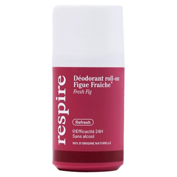 Respire Déodorant Roll-on Efficacité 24h - 50 ml - Figue Fraîche - Protection naturelle 24h