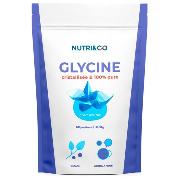 Nutri&Co Glycine Cristallisée - 300 g - Goût Neutre - Soutien articulaire, collagène et relaxation