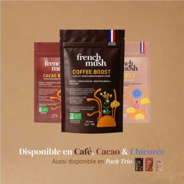 French Mush Coffee Boost Bio 20 doses (100 g) - Alternative au café aux champignons