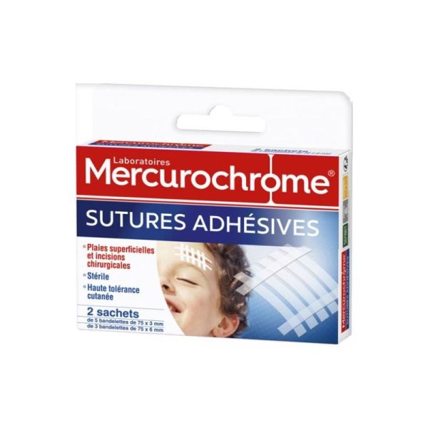 Mercurochrome Sutures Adhésives - 2 Sachets