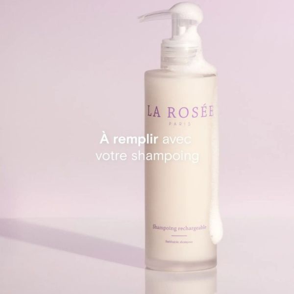La Rosée Flacon de shampoing en verre 200 ml rechargeable - Flacon vide en verre robuste, recyclé et recyclable