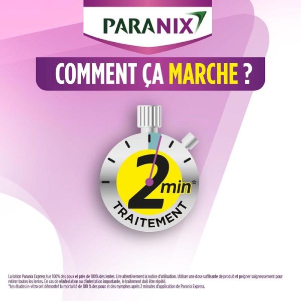 Paranix Express Lotion Anti-Poux et Lentes 195 ml - Élimination en 5 Minutes, peigne inclus