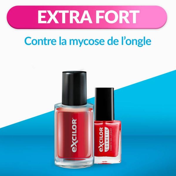 Excilor Forte Color Vernis Traitement - 30ml - Couleur : Rouge Corail - Soin traitant & esthétique 2 en 1