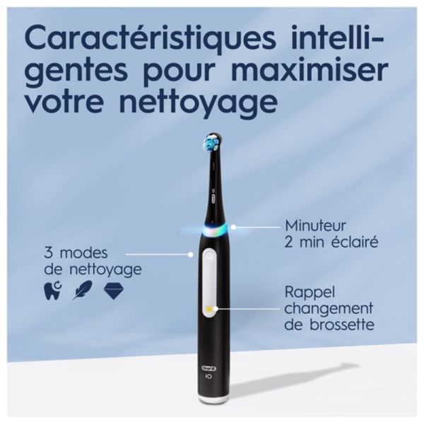 Oral-B iO3 Brosse à Dents Électrique Rechargeable - Couleur : Noir Mat - Technologie iO