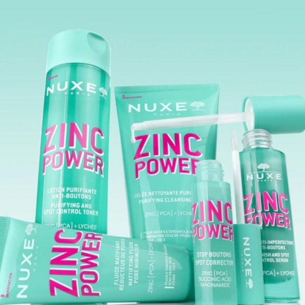 Nuxe Zinc Power Gelée Nettoyante Purifiante 400ml - Nettoyage purifiant anti-imperfections