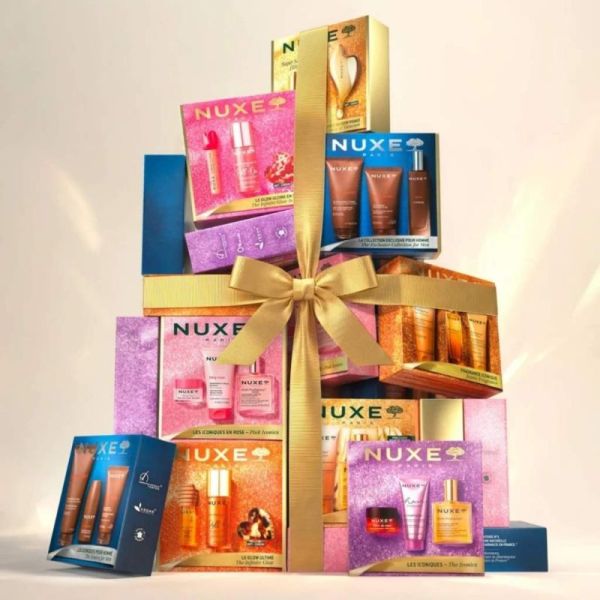 Nuxe Coffret Noël Les Iconiques en Rose 3 soins - Coffret floral pour sublimer le visage, le corps et les mains