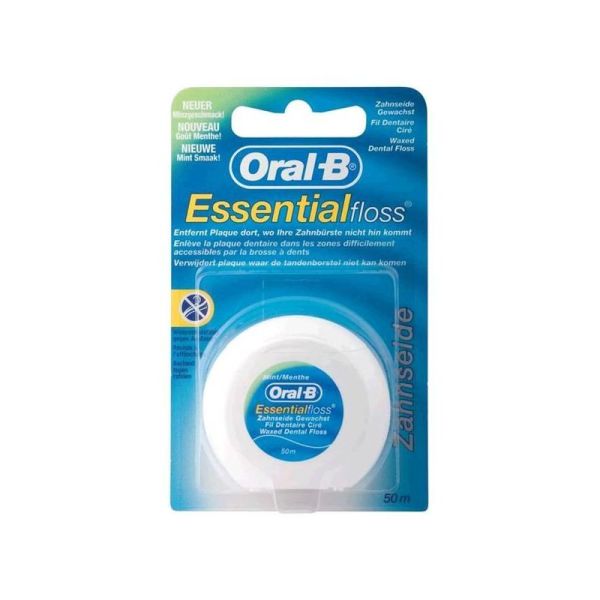 Oral-B Fil Dentaire Essential Floss - Ciré Mentholé - 50m