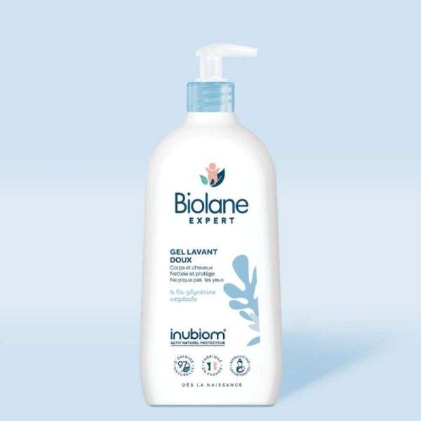 Biolane Expert Gel lavant doux 500 ml - Nettoie en douceur et préserve la peau et le cuir chevelu de bébé
