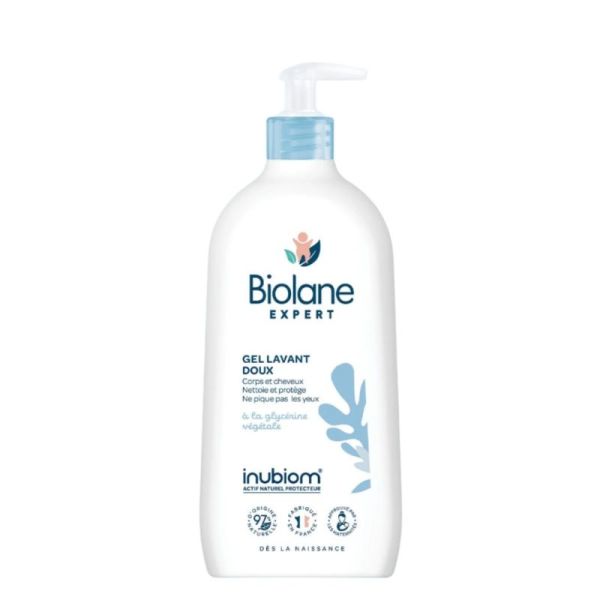 Biolane Expert Gel lavant doux 500 ml - Nettoie en douceur et préserve la peau et le cuir chevelu de bébé